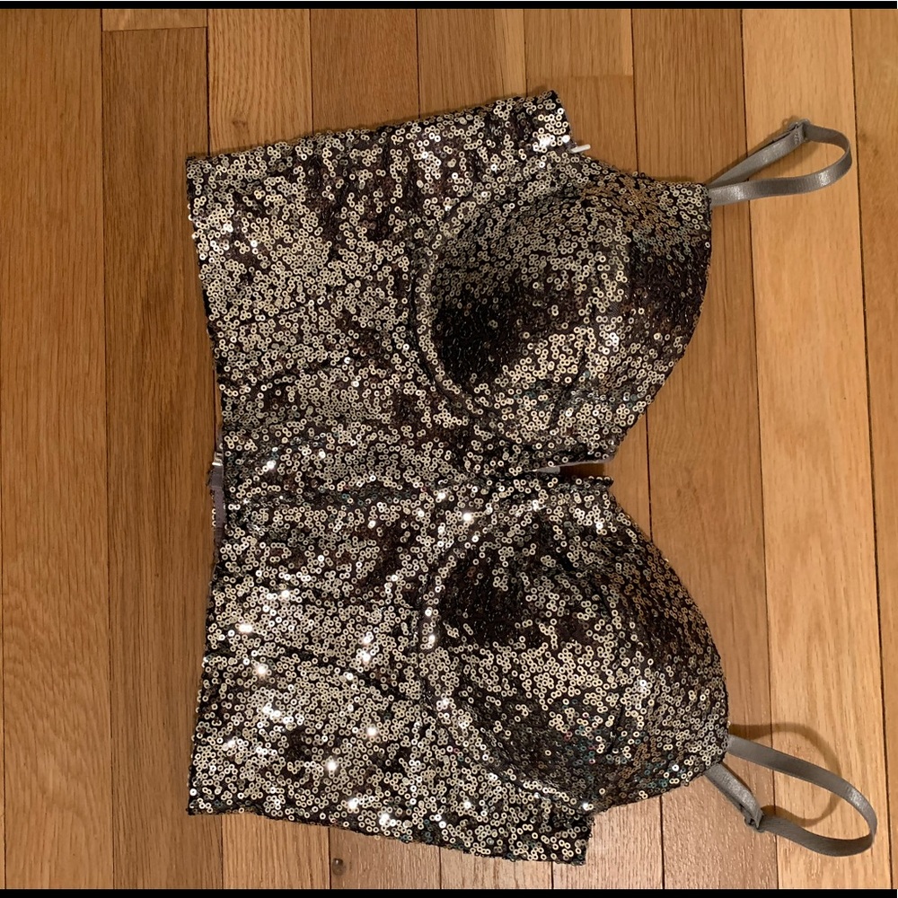 Silver Sequin Crop